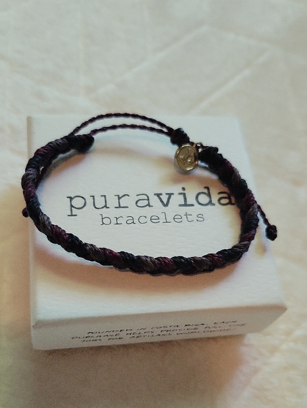 Pura Vida Black and Purple Braided Bracelet
